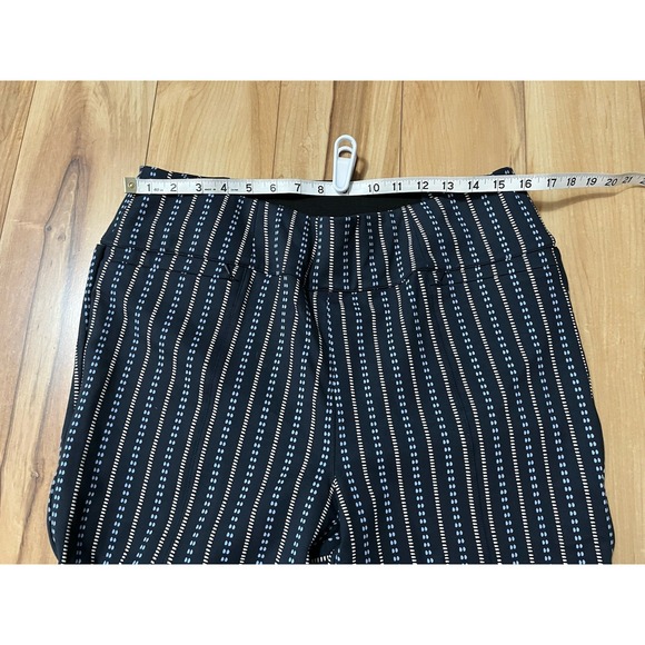 Betabrand XL Long Yoga Dress Pant Blue Geometric Pattern Straight Leg Zip Pocket - Picture 3 of 9